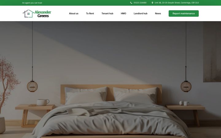 Screenshot of alexandergreens.co.uk