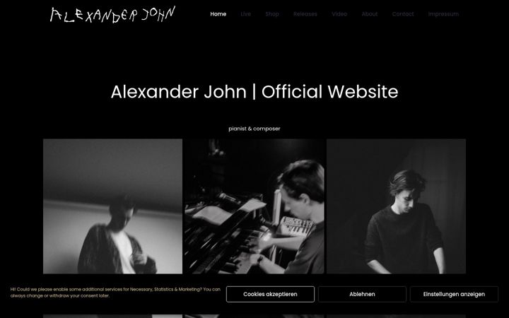 Screenshot of alexanderjohn.net