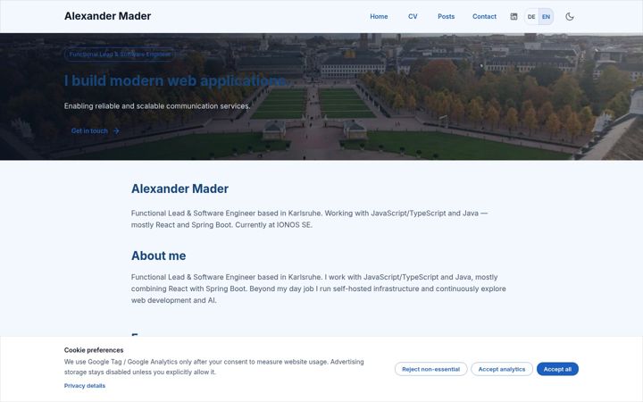 Екранна снимка на alexandermader.de