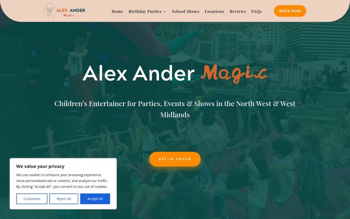 Screenshot of alexandermagic.co.uk