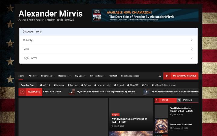 Skärmbild av alexandermirvis.com