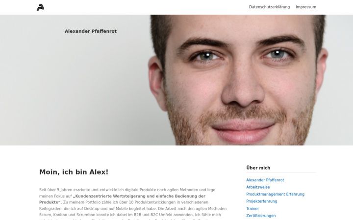 Screenshot of alexanderpfaffenrot.de