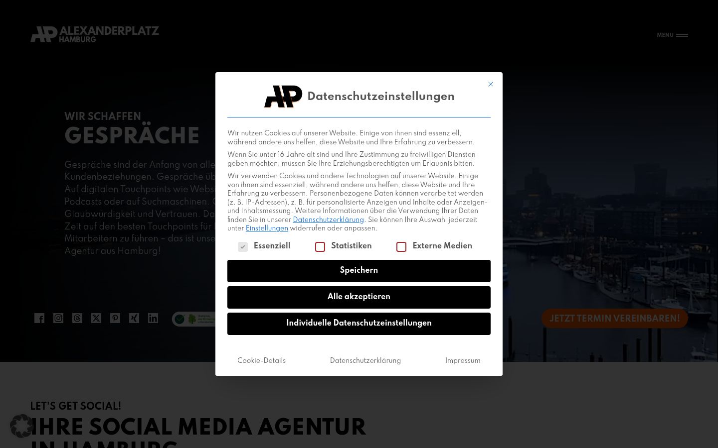 Screenshot tal-banner tal-kunsens muri qabel kwalunkwe interazzjoni