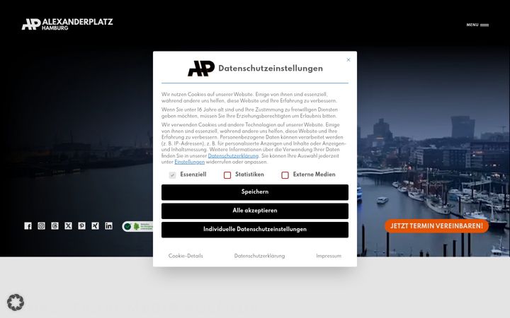 Screenshot of alexanderplatz.hamburg