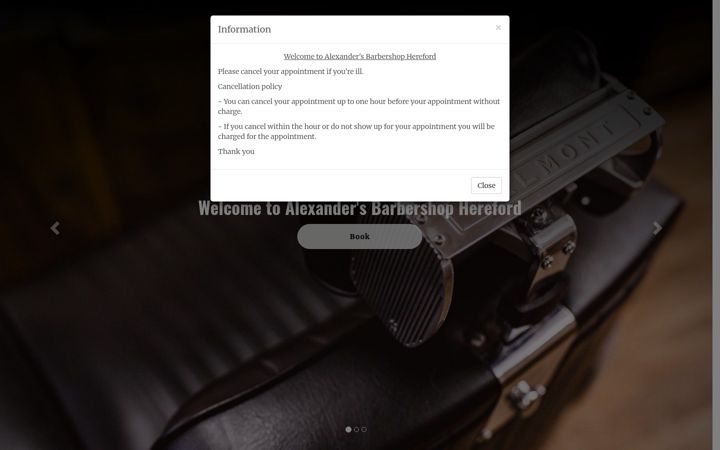 Screenshot of alexandersbarbers.com