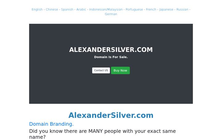 Screenshot of alexandersilver.com