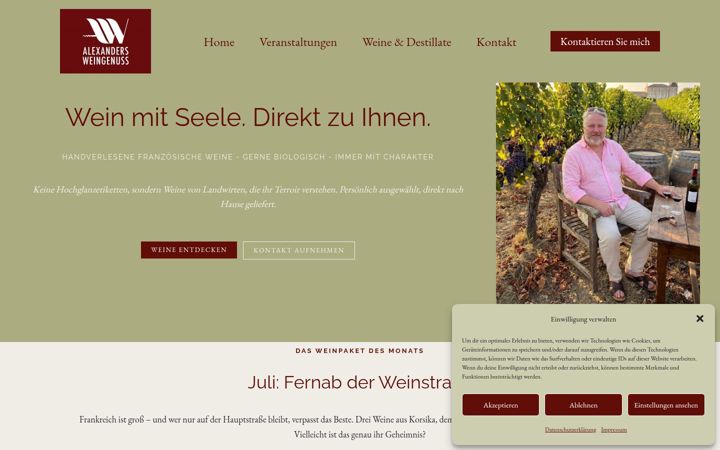 Screenshot of alexandersweingenuss.de