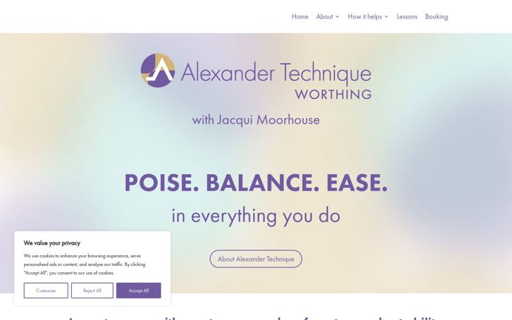 Screenshot of alexandertechniqueworthing.co.uk