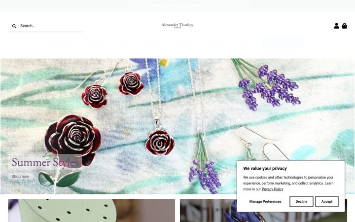 Screenshot of alexanderthurlow.com