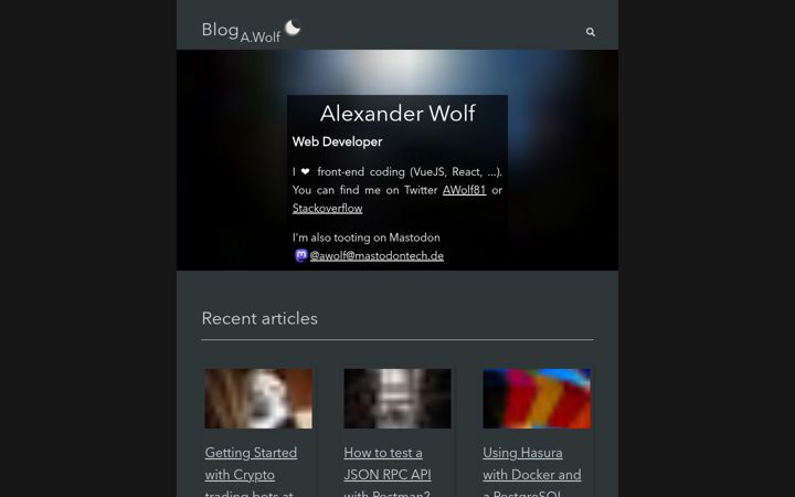 Screenshot of alexanderwolf.tech