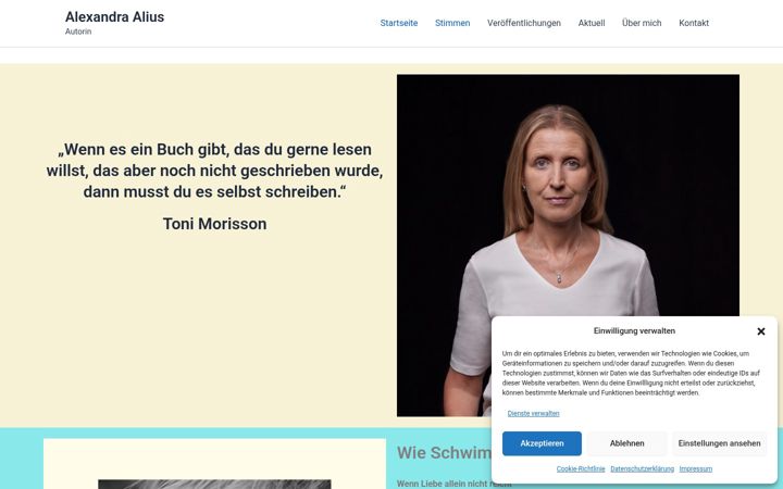Screenshot of alexandra-alius.de