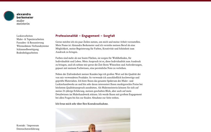 Screenshot of alexandra-berkemeier.de