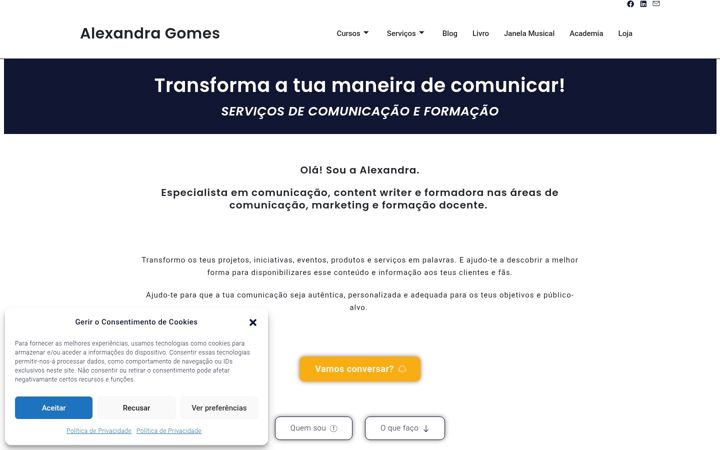 Screenshot of alexandra-gomes.com