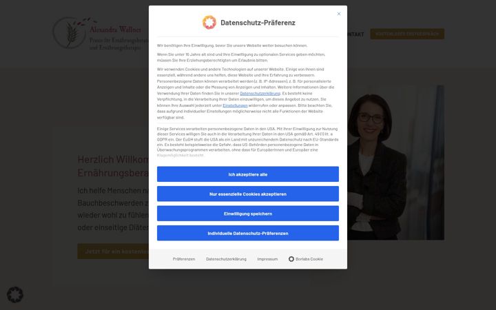 Screenshot of alexandra-wallner.de