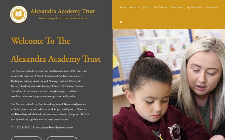 Screenshot of alexandraacademytrust.co.uk