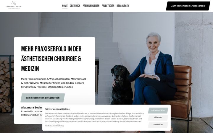 Screenshot of alexandraboving.de