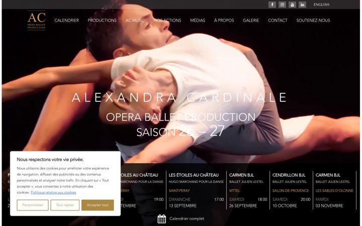 Screenshot of alexandracardinale.com