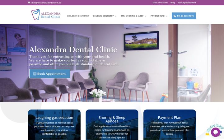 Captura de ecrã de alexandradental.com.au