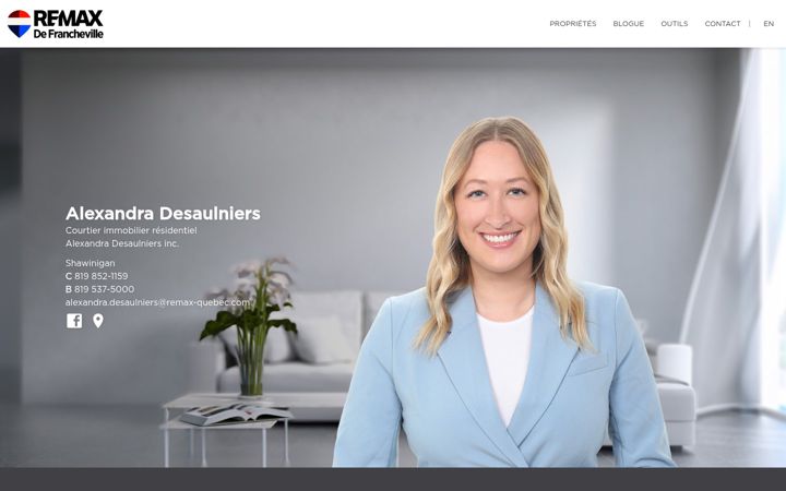Screenshot of alexandradesaulniers.com