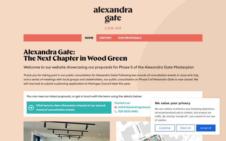 Screenshot of alexandragateconsultation.co.uk