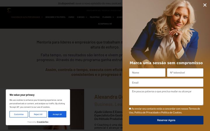 Captura de pantalla de alexandraguimaraes.com