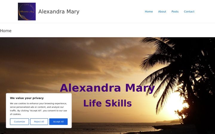 Screenshot of alexandramary.com