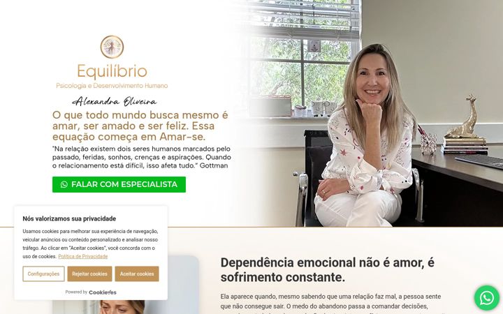 Screenshot of alexandraoliveirapsicologa.com
