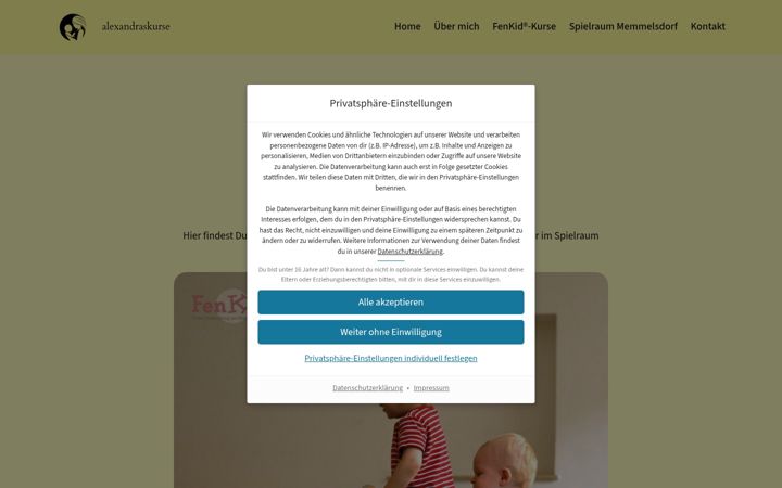 Screenshot of alexandraskurse.de