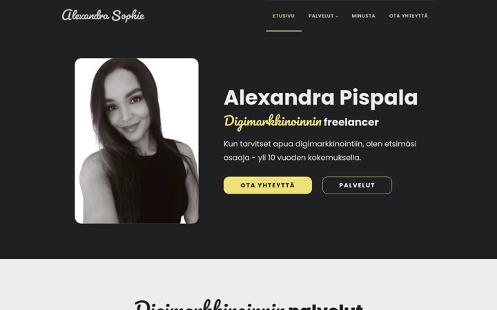 Screenshot of alexandrasophie.fi