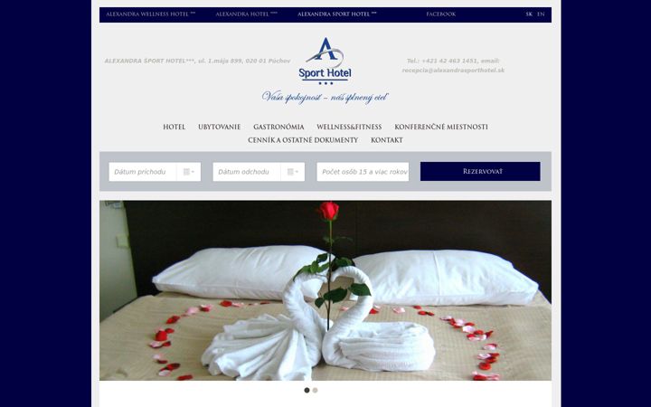 Screenshot of alexandrasporthotel.sk