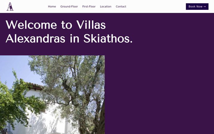 Screenshot of alexandrasvillas.gr