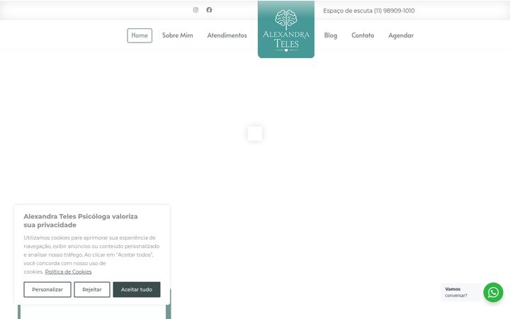 Ekrano kopija alexandratelespsicologa.com.br