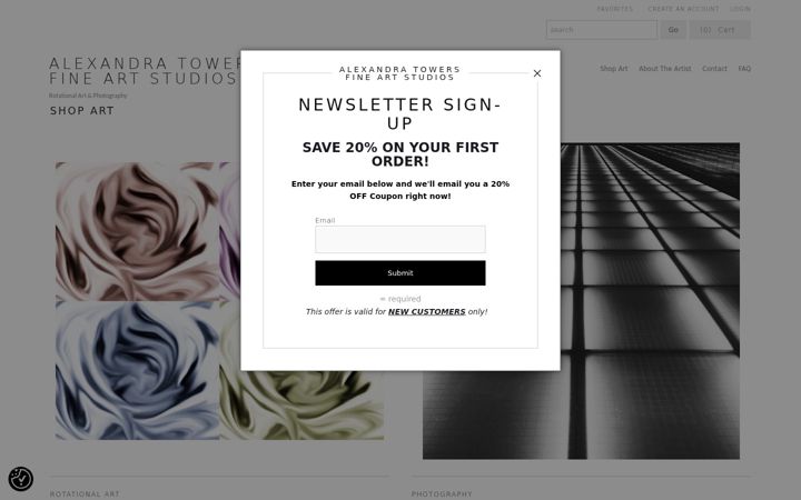 Screenshot of alexandratowersfineart.com