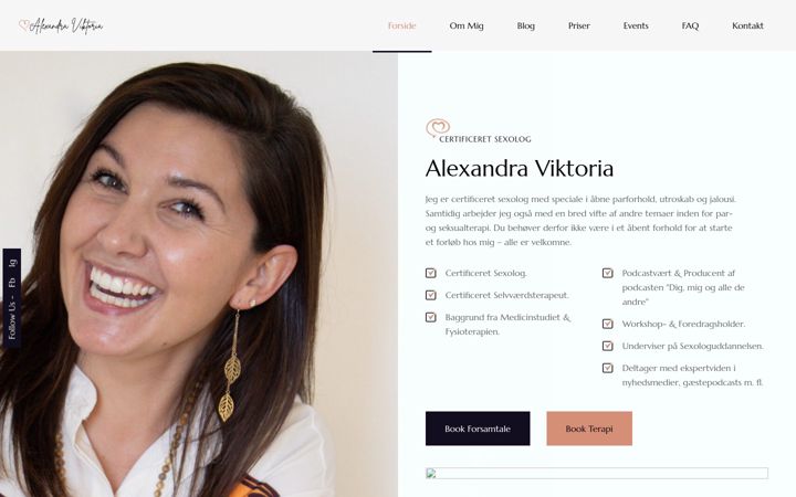 Screenshot of alexandraviktoria.dk