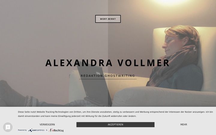 Captură de ecran a alexandravollmer.de