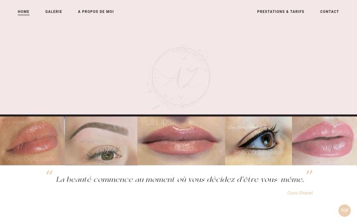 Screenshot of alexandrazemakeup.com