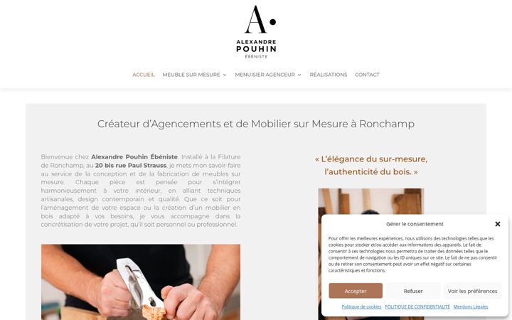 Captură de ecran a alexandre-pouhin-ebeniste.fr