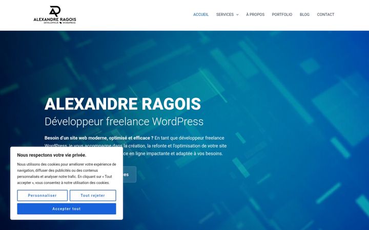 Captură de ecran a alexandre-ragois.com