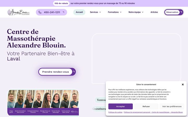 Screenshot of alexandreblouin.com