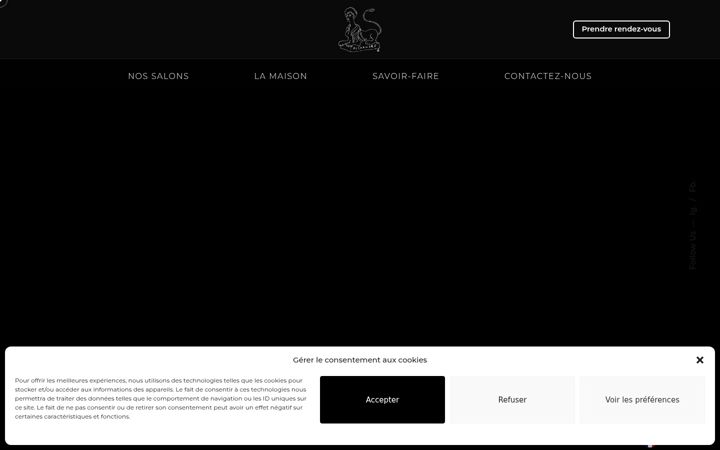 Ekrānuzņēmums no alexandredeparis-coiffure.com