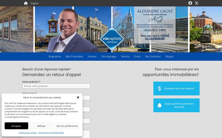 Screenshot of alexandregagne.com