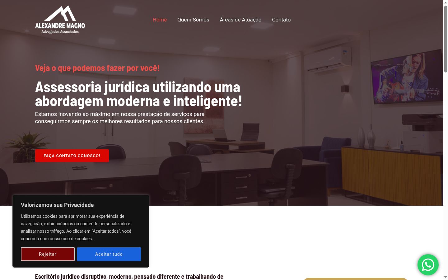 Screenshot of the consent banner shown before any interaction