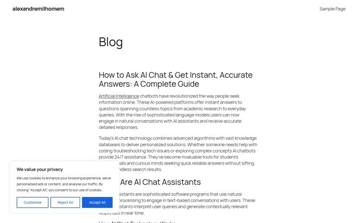 Screenshot of alexandremilhomem.com