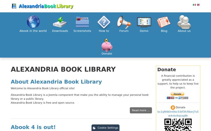 Screenshot of alexandriabooklibrary.org