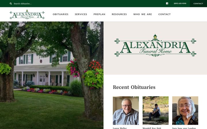 Screenshot of alexandriafh.com
