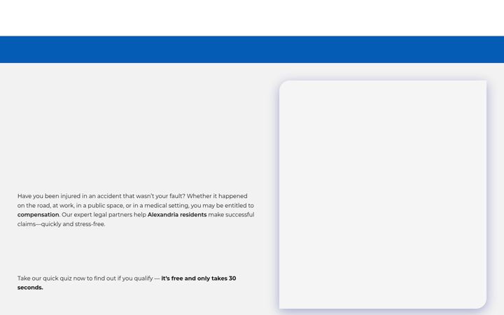 Screenshot of alexandriapersonalaccidentclaims.co.uk