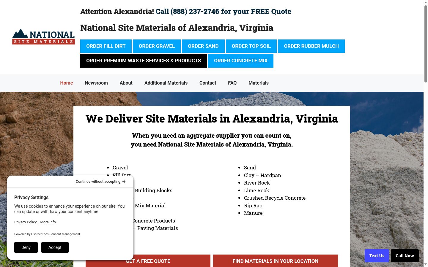 Screenshot of the consent banner shown before any interaction