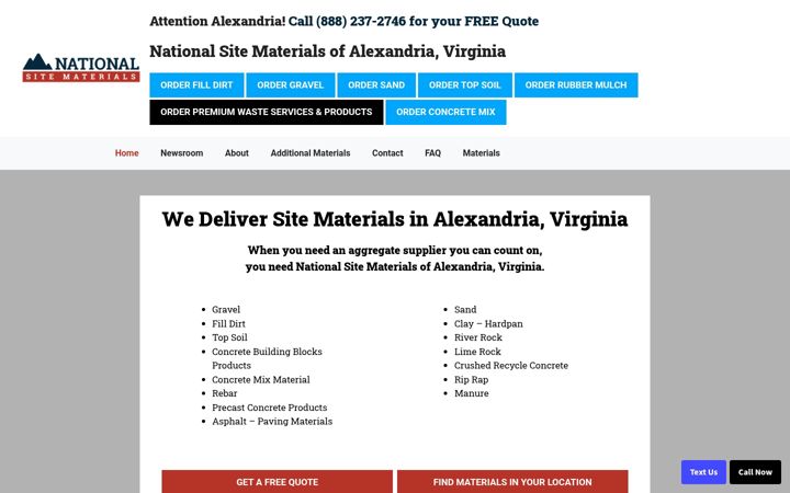 Screenshot of alexandriasitematerials.com