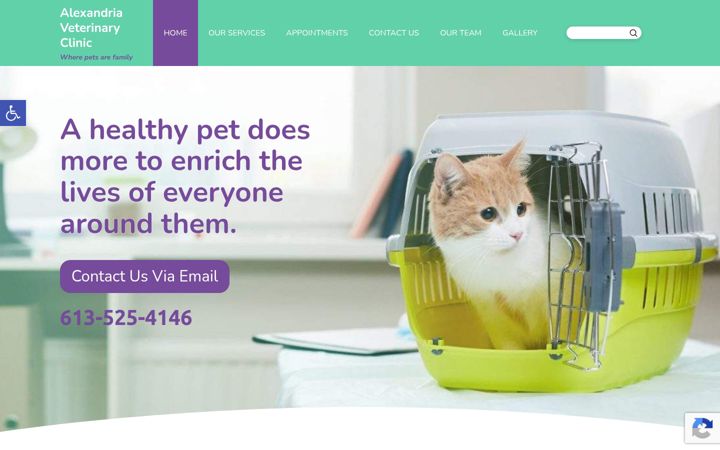 Screenshot of alexandriaveterinaryclinic.com