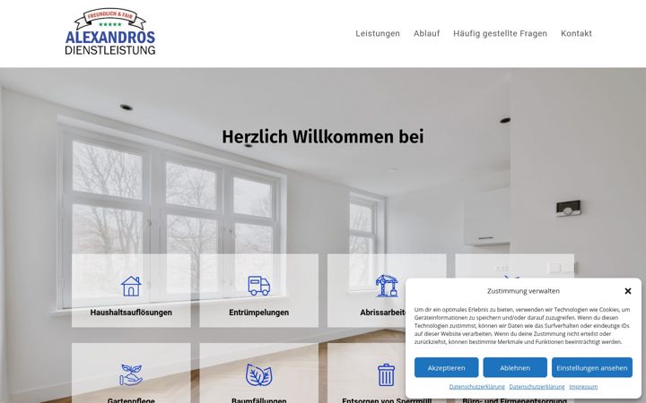 Screenshot di alexandros-dienstleistungen.de